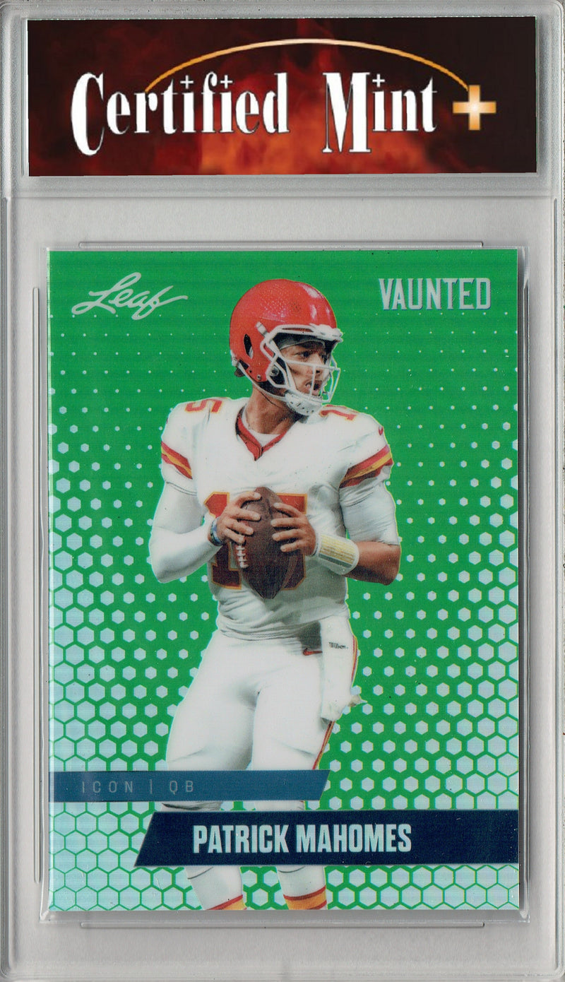 Patrick Mahomes Trading Card Kansas City CM+ Football Card 2025 Leaf Vaunted Metal #VM-06 Green 5 Made