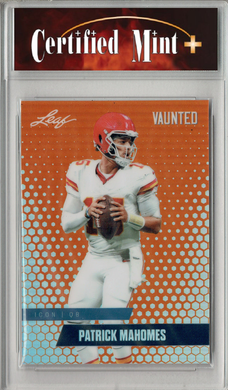 Patrick Mahomes Trading Card Kansas City CM+ Football Card 2025 Leaf Vaunted Metal #VM-06 Orange 3 Made