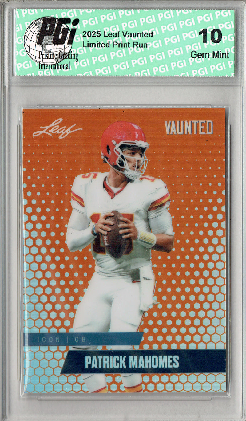 Patrick Mahomes 2025 Leaf Vaunted Metal #VM-06 Orange 3 Made Rare Card PGI 10