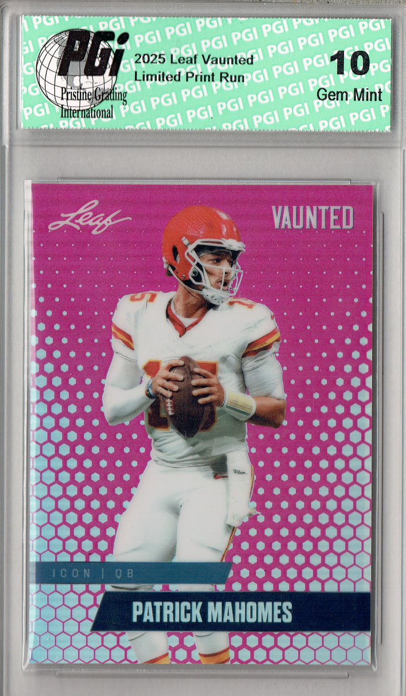 Patrick Mahomes 2025 Leaf Vaunted Metal #VM-06 Pink 7 Made Rare Card PGI 10