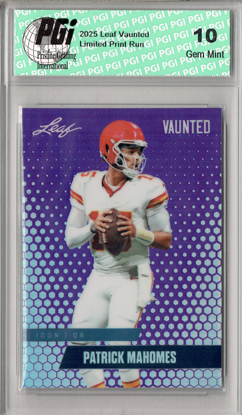 Patrick Mahomes 2025 Leaf Vaunted Metal #VM-06 Purple 8 Made Rare Card PGI 10