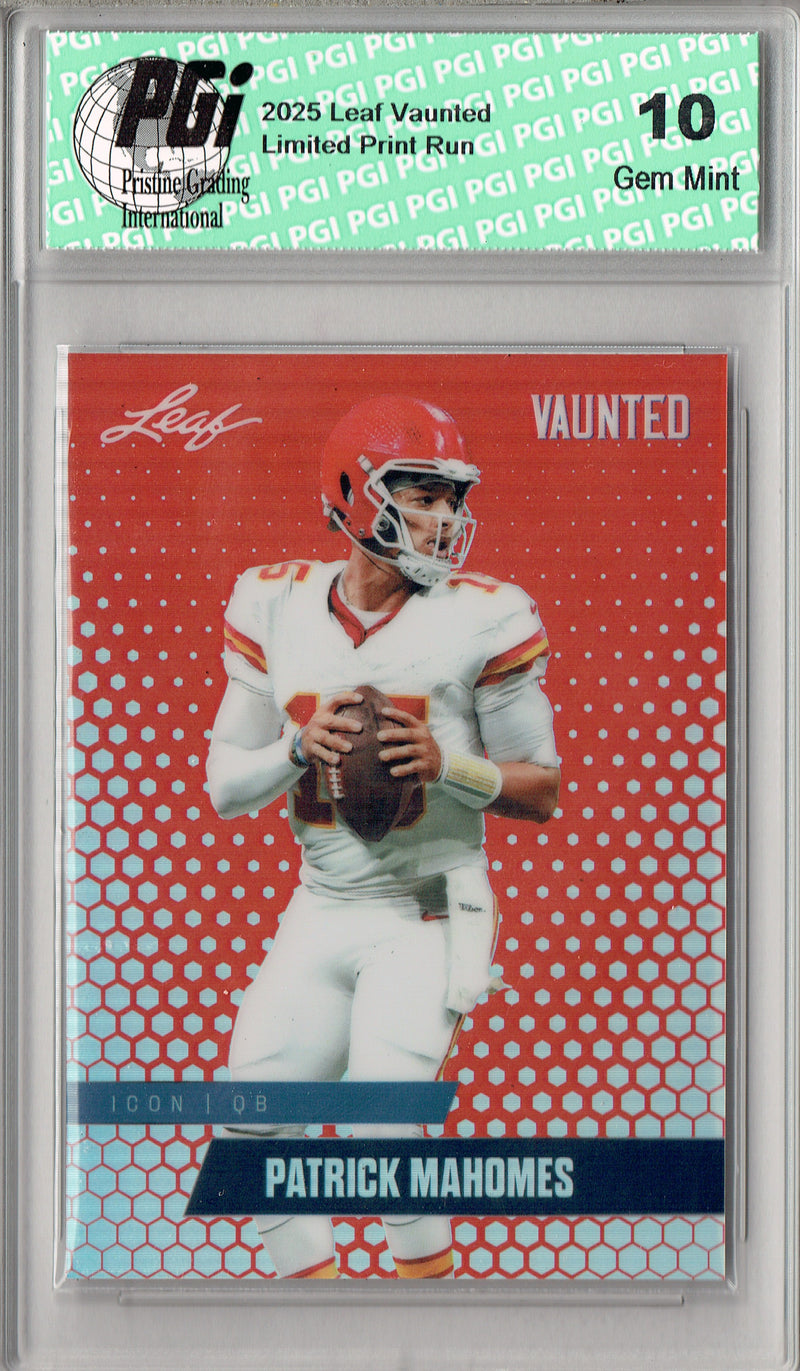 Patrick Mahomes 2025 Leaf Vaunted Metal #VM-06 Red #1 of 2 Made Rare Card PGI 10