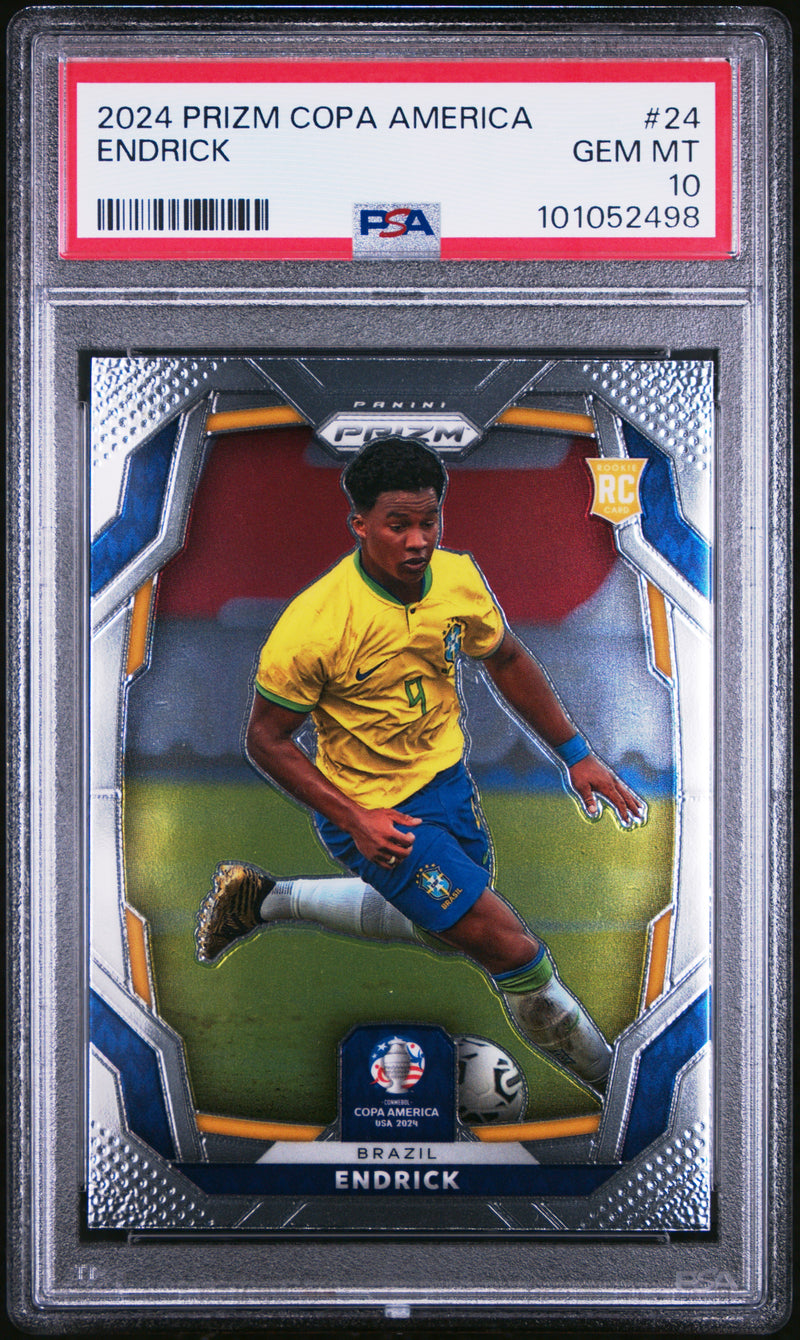 PSA 10 Endrick 2024 Panini #24 Prizm Rookie Card Brazil