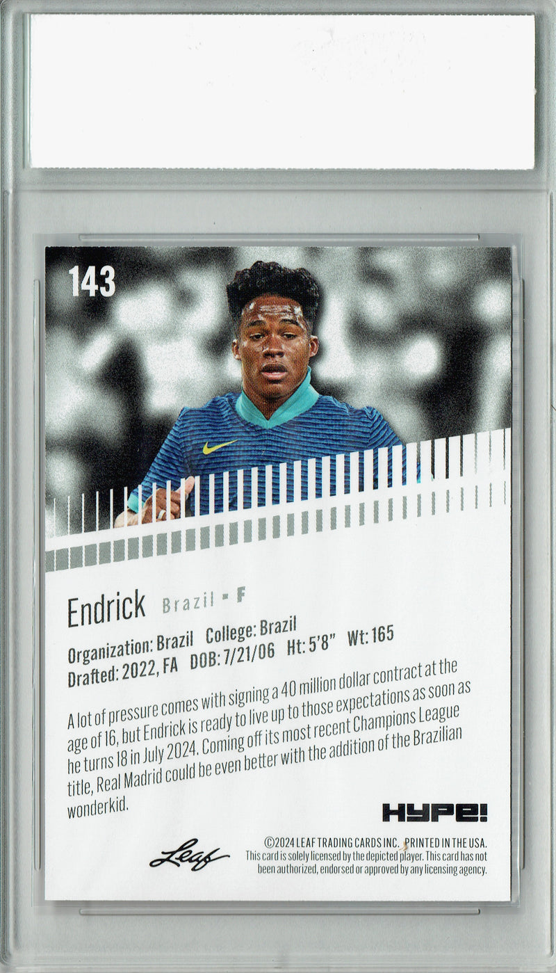 Endrick 2024 Leaf HYPE! #143 Gold SP 25 Made Rookie Card PGI 10