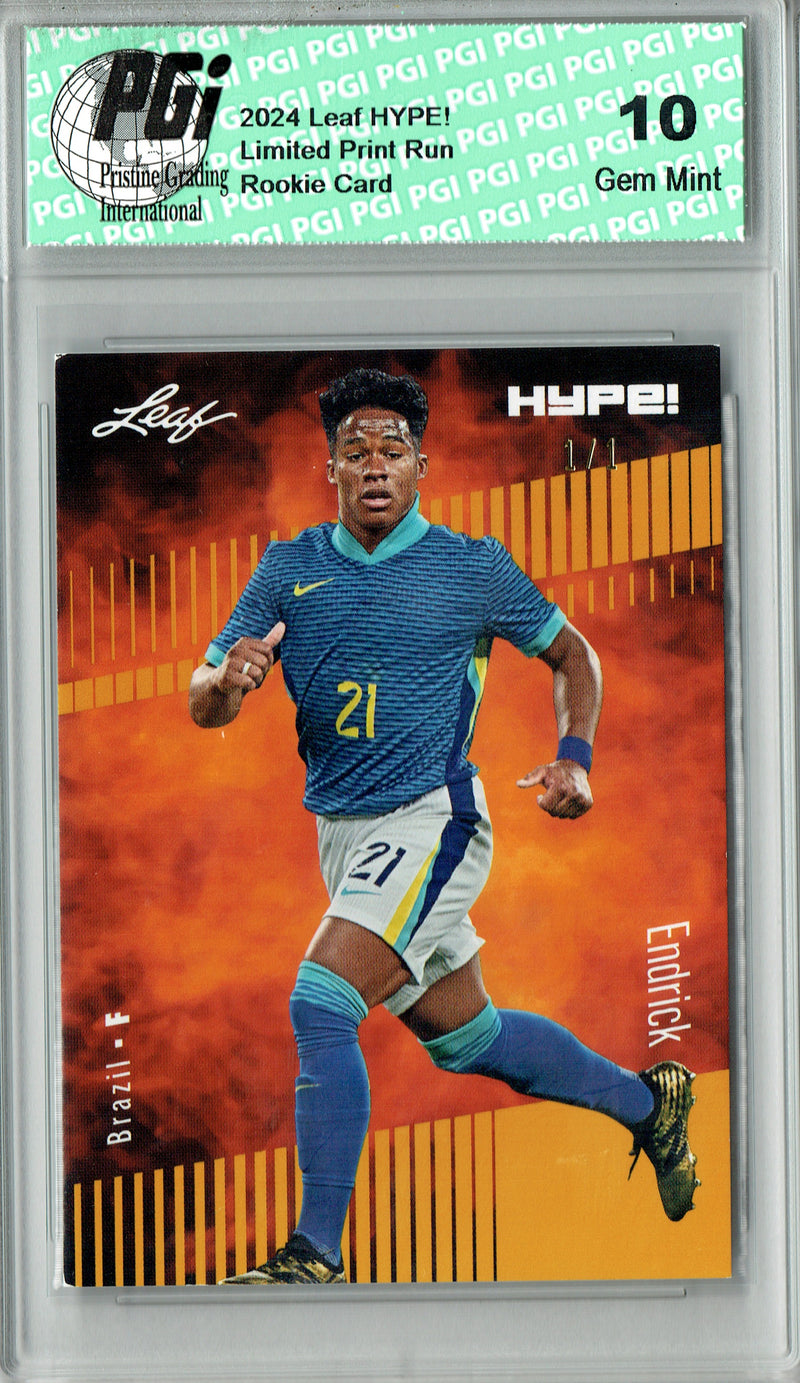Endrick 2024 Leaf HYPE! #143 Gold Blank Back 1/1 Rookie Card PGI 10