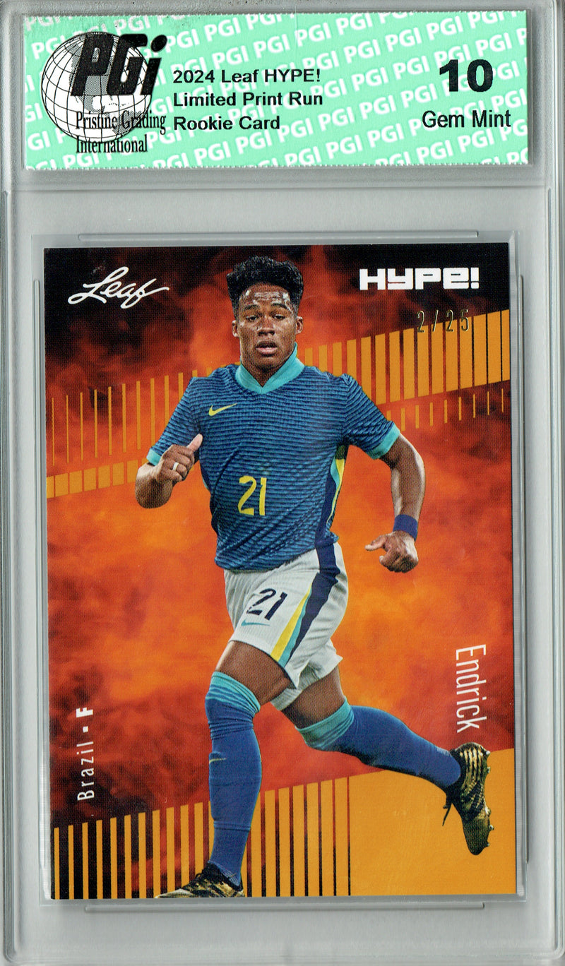 Endrick 2024 Leaf HYPE! #143 Gold SP 25 Made Rookie Card PGI 10
