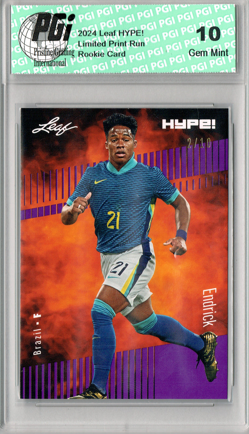 Endrick 2024 Leaf HYPE! #143 Purple SP 10 Made Rookie Card PGI 10