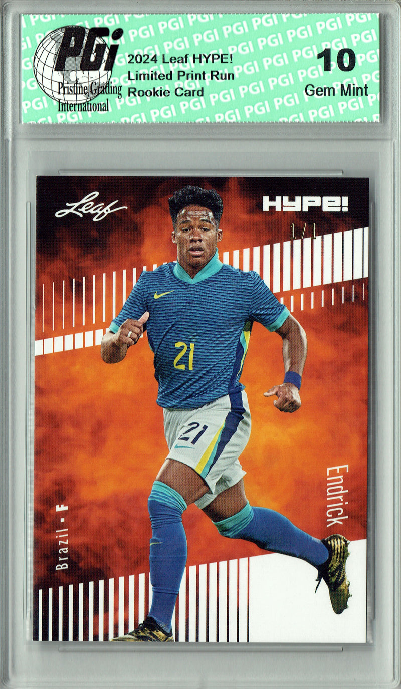 Endrick 2024 Leaf HYPE! #143 White Blank Back 1/1 Rookie Card PGI 10