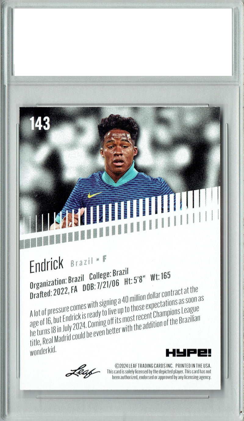 Endrick 2024 Leaf Hype #143 Only 5000 Made Rookie Card PGI 10