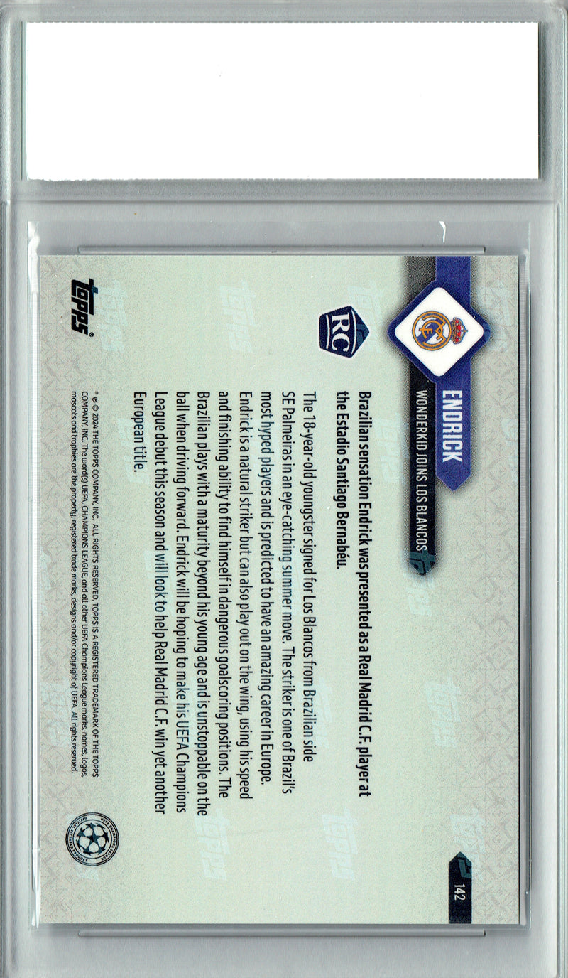 Endrick Rookie Card 2024 Topps Now #142 PRISTINE, PGI 10, Real Madrid Soccer