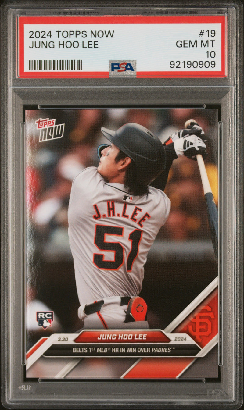 PSA 10 Jung Hoo Lee 2024 Topps Now #19 1st MLB HR Rookie Card San Francisco Giants
