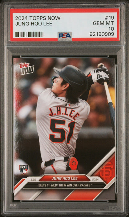 PSA 10 Jung Hoo Lee 2024 Topps Now #19 1st MLB HR! Rookie Card