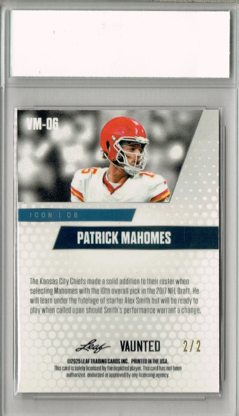 Patrick Mahomes Trading Card Kansas City CM+ Football Card 2025 Leaf Vaunted Metal #VM-06 Red 2 Made