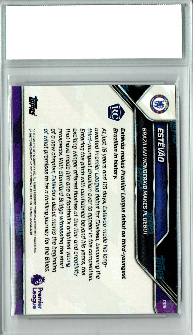 Estevao Rookie Card 2025 Topps Now #6 PRISTINE, PGI 10, Chelsea Soccer
