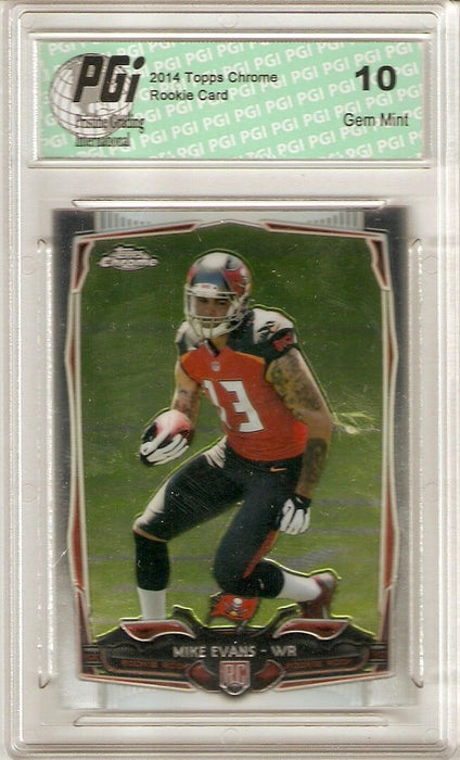 2014 Topps Chrome Rookie Card #185 Mike Evans PGI 10