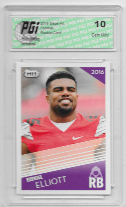 Ezekiel Elliot 2016 Sage Hit #5 Rookie Card PGI 10