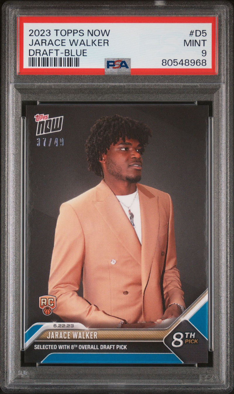 PSA 9 MINT Jarace Walker 2023 Topps Now #D5 Blue SP #37/49 Rookie Card