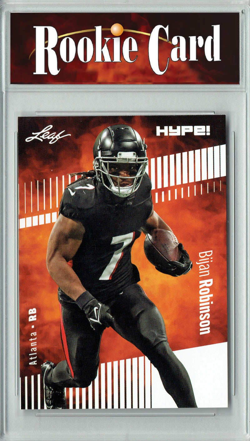 Bijan Robinson Rookie Card Atlanta Football Trading Card 2023 Leaf HYPE! #102 Only 5000 Made!  Certified Mint+