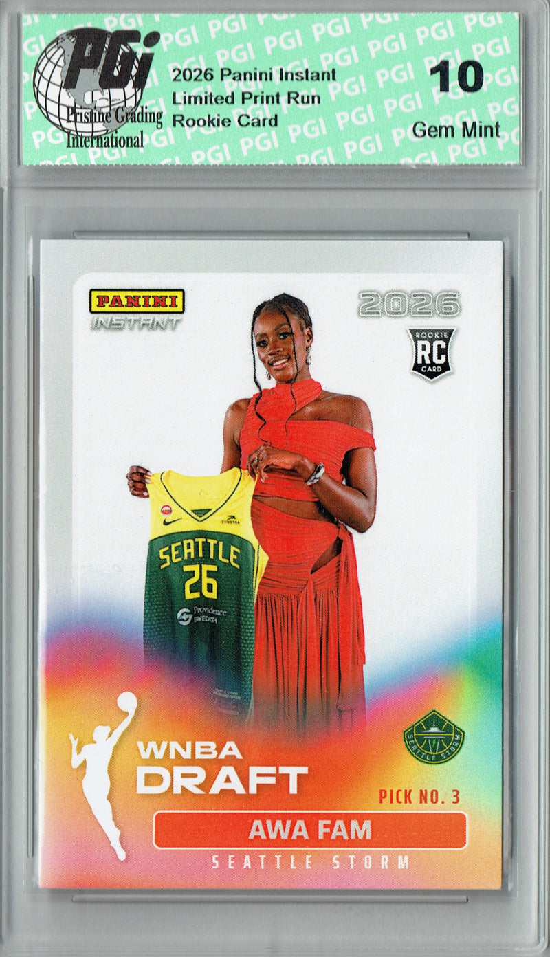 Awa Fam Rookie Card Seattle Storm 2026 WNBA Draft Night #DN-3 1 of 2359 PGI 10 Gem Mint Trading Card