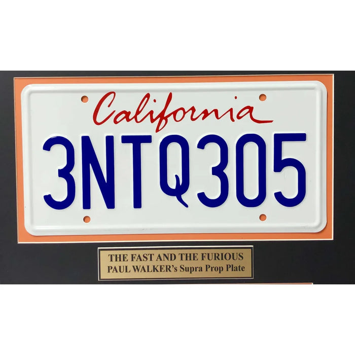 "Fast & the Furious" Paul Walker Movie Car License Plate Framed Collage