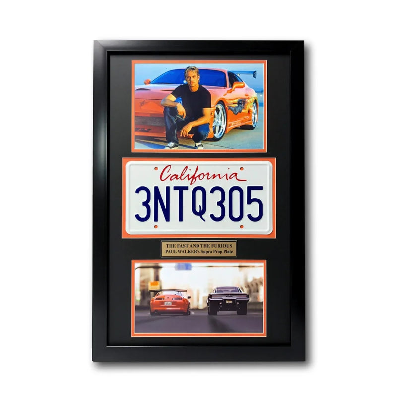 "Fast & the Furious" Paul Walker Movie Car License Plate Framed Collage