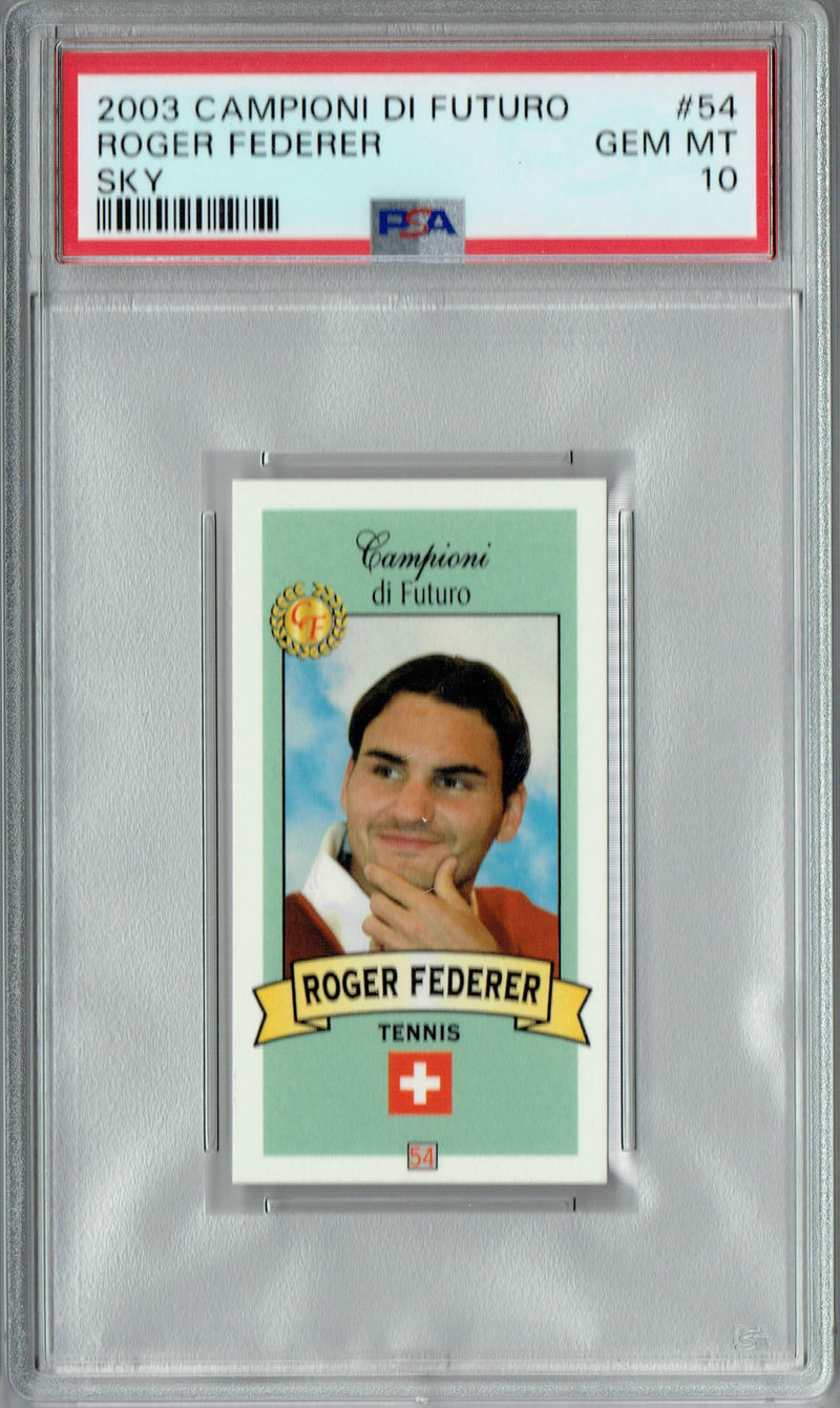 PSA 10 GEM-MT Roger Federer 2003 Campioni Di Futuro #54 Rookie Card Blue Sky