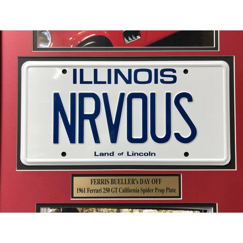 "Ferris Bueller's Day off" Matthew Broderick Movie Car License Plate Framed Collage