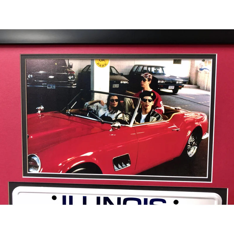 "Ferris Bueller's Day off" Matthew Broderick Movie Car License Plate Framed Collage