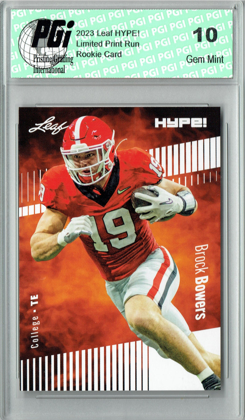 Brock Bowers Rookie Card Georgia / Las Vegas PGI 10 Gem Mint Football Trading Card 2023 Leaf HYPE! #104 Only 5000 Made!