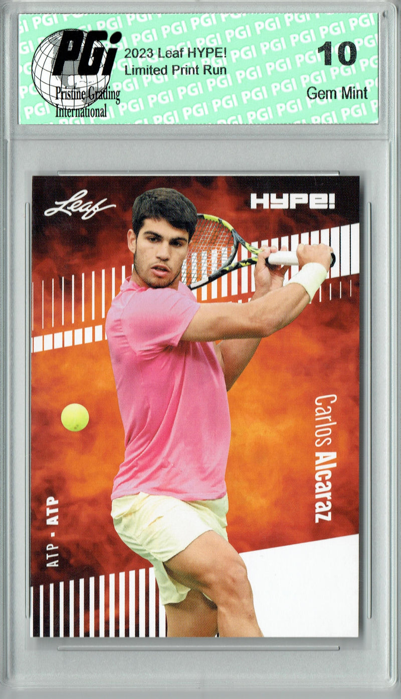 Carlos Alcaraz 2023 Leaf HYPE #108A Only 5000 Made Grand Slam Rookie Card PGI 10