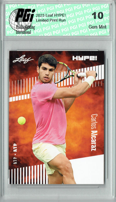 Carlos Alcaraz 2023 Leaf HYPE! #108A Only 5000 Made! Rare Trading Card PGI 10