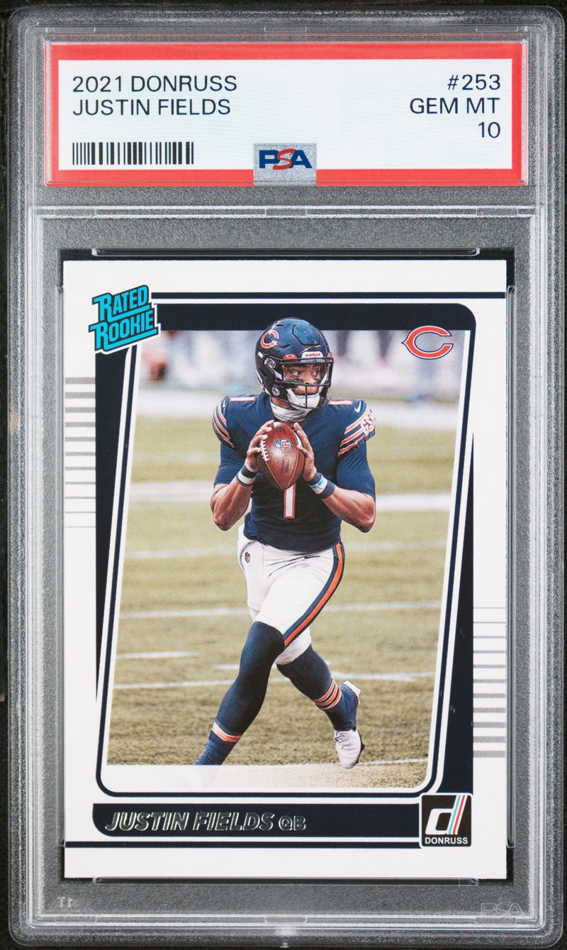 PSA 10 GEM-MT Justin Fields 2021 Donruss #253 Rookie Card