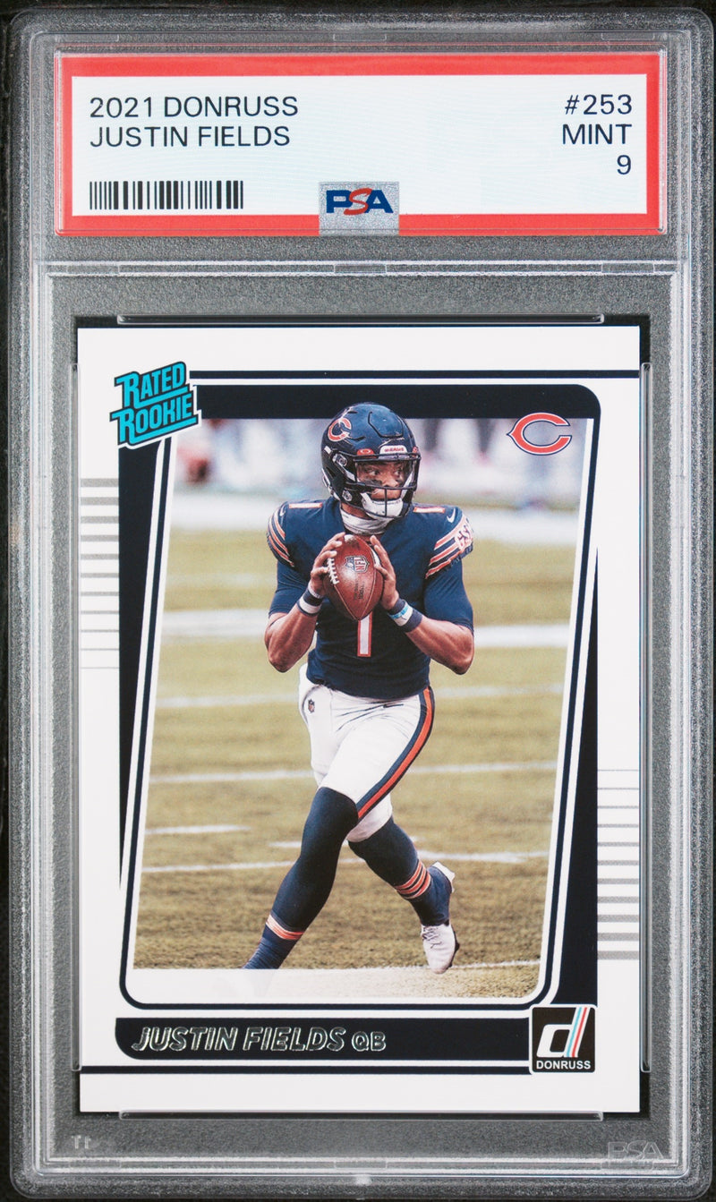 PSA 9 MINT Justin Fields 2021 Donruss #253 Rookie Card