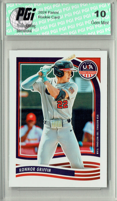 Konnor Griffin 2024 Panini #58 USA Stars & Stripes Rookie Card PGI 10