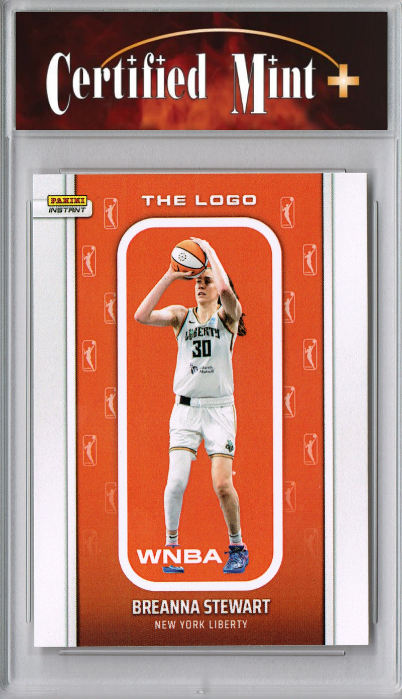 Certified Mint+ Breanna Stewart 2025 WNBA The Logo #LOGO-8 Only 1,447 Made Rare Trading Card New York Liberty