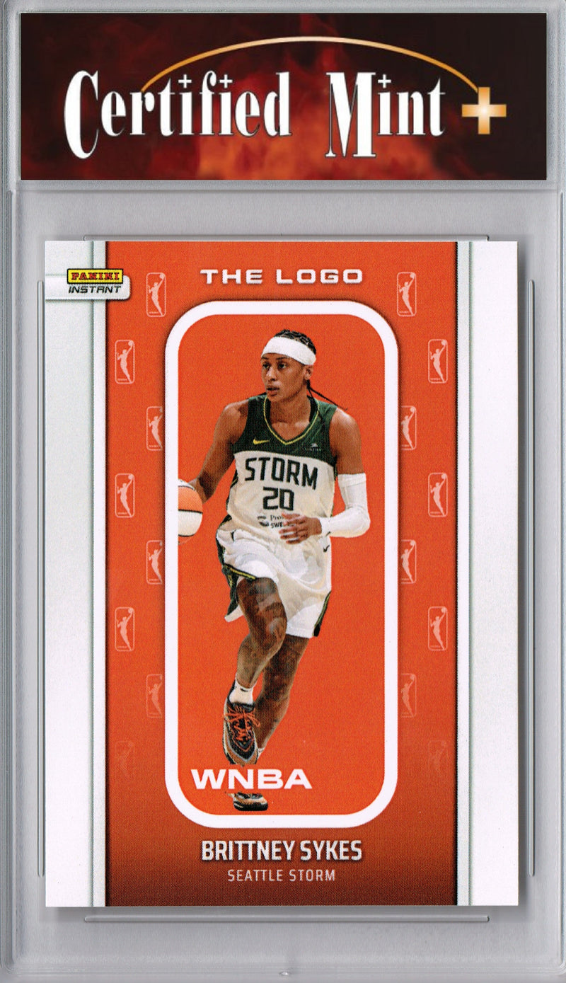 Certified Mint+ Brittney Sykes 2025 WNBA The Logo #LOGO-18 Only 1,447 Made Rare Trading Card Seattle Storm
