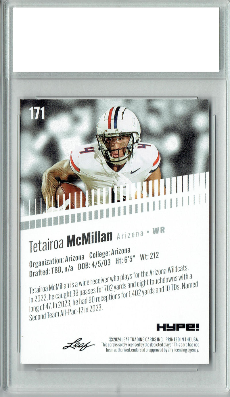 Tetairoa McMillan 2024 Leaf HYPE! #171 Only 5000 Made Rookie Card PGI 10