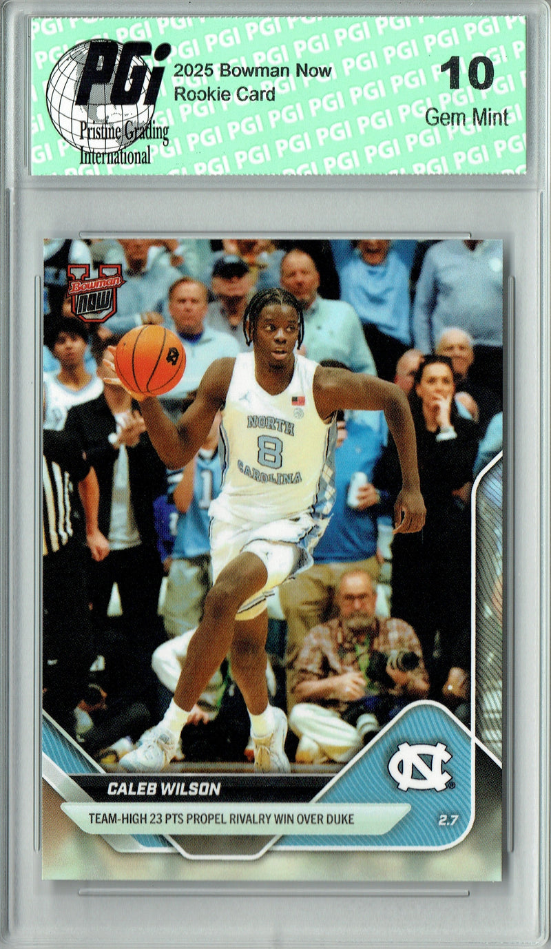 Caleb Wilson 2025 Bowman U Now #70 Win Over Duke Rookie Card PGI 10