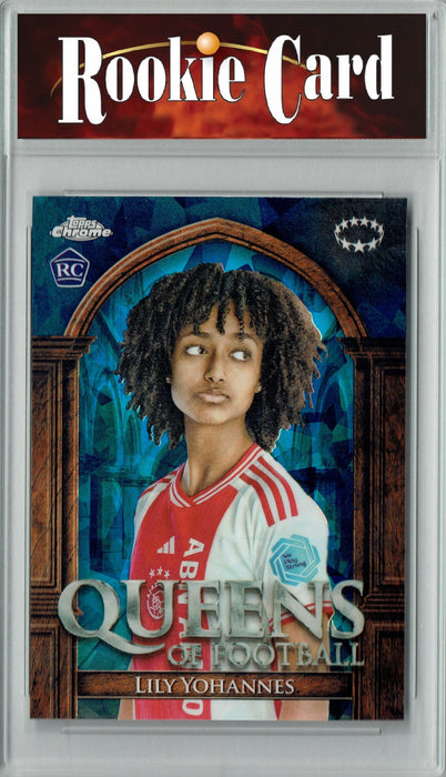 Certified Mint+ Lily Yohannes 2024 Topps Chrome #QF-12 Sapphire Queens of Football Rookie Card USWNT
