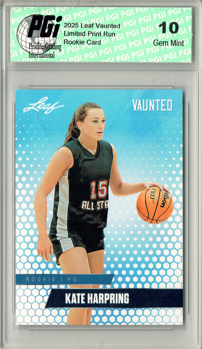 Kate Harpring 2025 Leaf Vaunted #V-04 Only 5k Made Rookie Card PGI 10