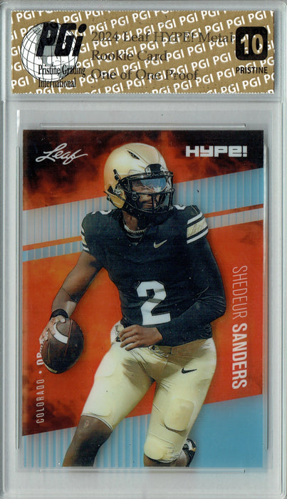 Shedeur Sanders 2024 Leaf HYPE! Metal HM16 Platinum 1/1 Proof Rookie Card PGI 10