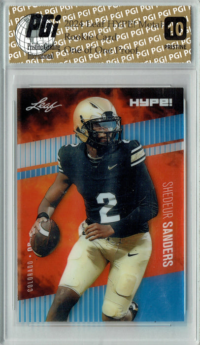 Shedeur Sanders 2024 Leaf HYPE! Metal #HM-16 Blue 1/1 Proof Rookie Card PGI 10