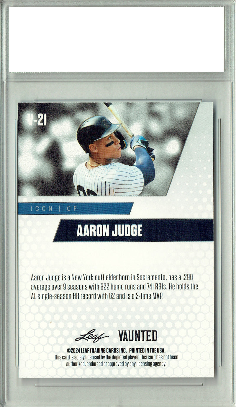 Aaron Judge 2024 Leaf Vaunted #V-21 Only 5k Made Rare Trading Card PGI 10
