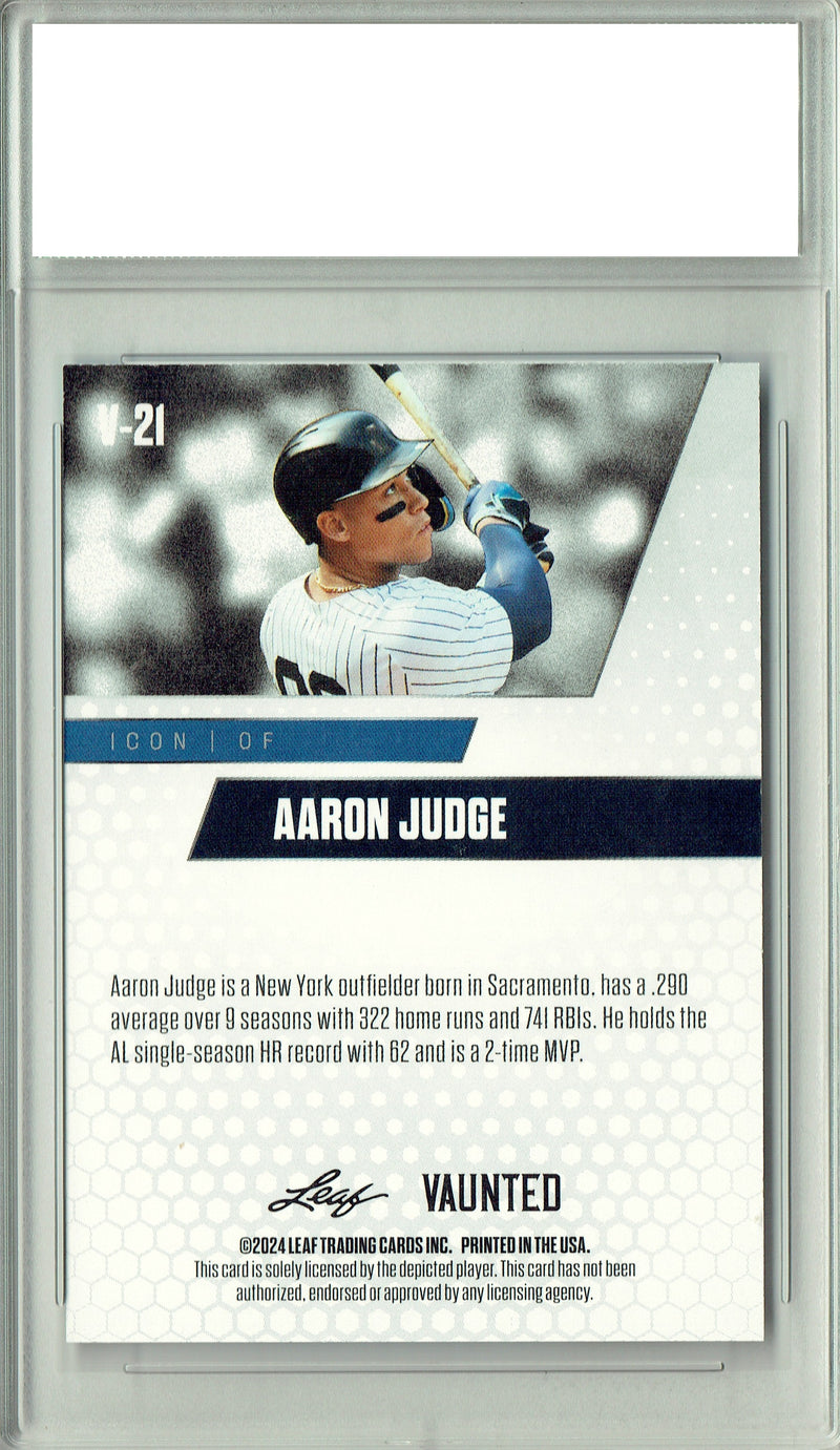 Certified Mint+ Aaron Judge 2024 Leaf Vaunted #V-21 Only 5k Made Rare Trading Card New York Yankees