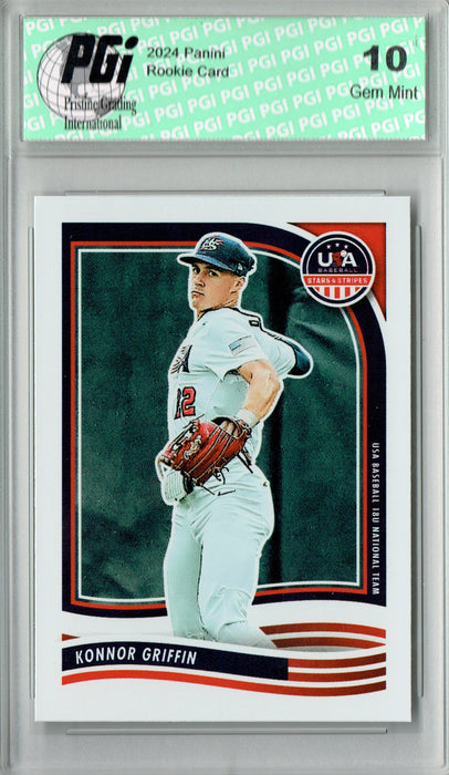 Konnor Griffin 2024 Panini #91 USA Stars & Stripes Rookie Card PGI 10
