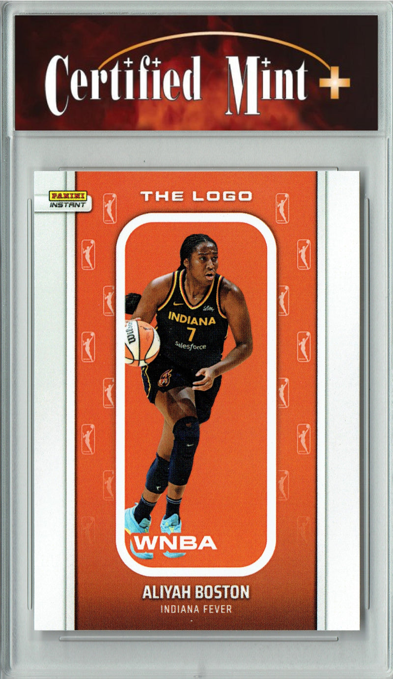 Certified Mint+ Aliyah Boston 2025 WNBA The Logo #LOGO-17 Only 1,447 Made Rare Trading Card Indiana Fever