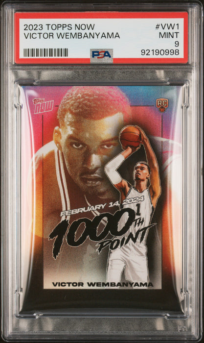 PSA 9 Victor Wembanyama 2023 Topps Now #VW1 1000th Point! Rookie Card