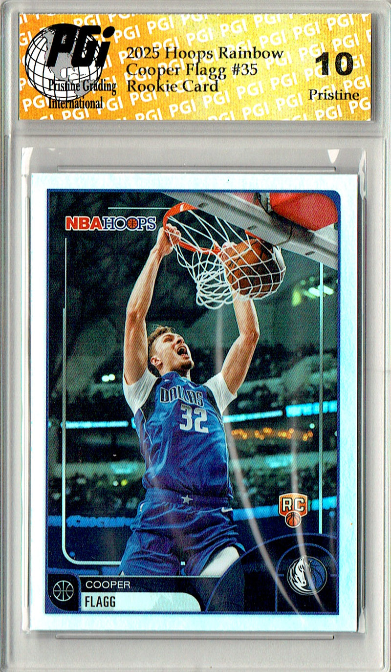 Cooper Flagg Rookie Card 2025 Hoops #35 PRISTINE Rainbow, PGI 10, Dallas Mavericks Basketball