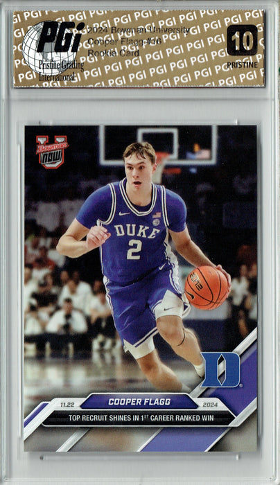 Cooper Flagg 2024 Bowman University Now #16 PRISTINE Rookie Card PGI 10