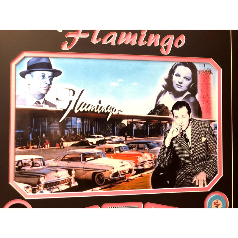 "Flamingo Las Vegas" Bugsy Siegel Meyer Lansky Casino Used Chip & Swatch Framed Mobster